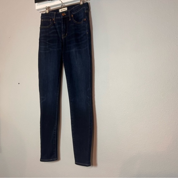 Madewell 9” High-Rise Skinny Jeans Size 26 Dark Wash - Picture 3 of 13
